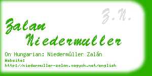 zalan niedermuller business card